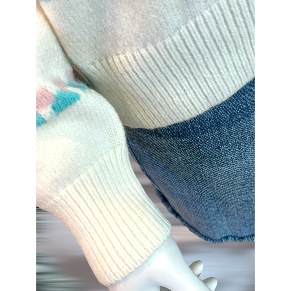 POODIT White Christmas crew neck sweater S M L XL - Picture 9 of 10